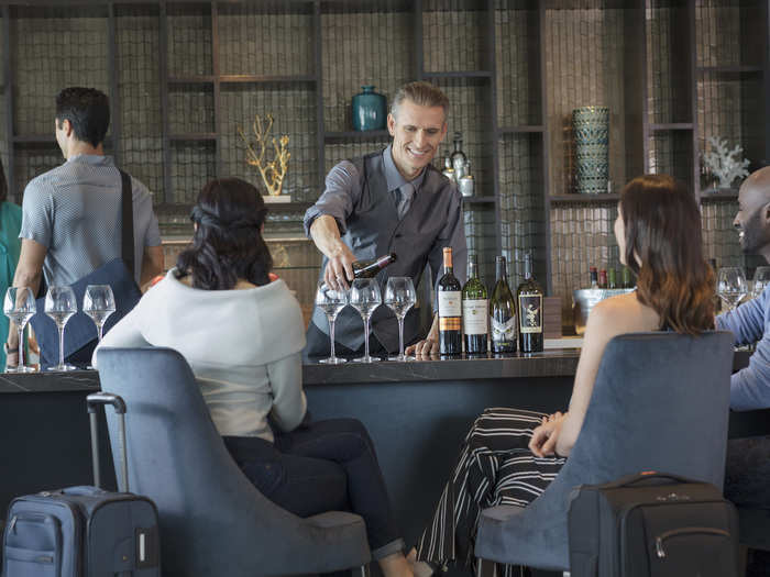 To enter the Polaris lounge at SFO, travelers must be flying United Airlines business-class on international flights.