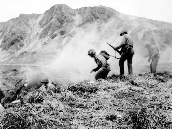 The Japanese attack startled US troops on Engineer Hill, and many retreated.