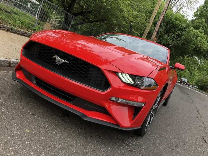 Our 2018 test car was priced at about $33,000 and packed a 2.3-liter, four-cylinder EcoBoost turbocharged motor, making 310 horsepower with 350 pound-feet of torque, piped through a 10-speed automatic to the rear wheels.