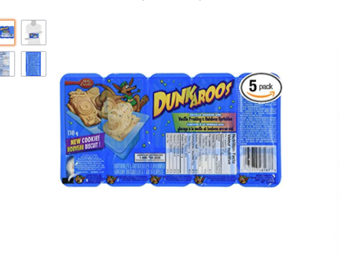 Dunkaroos were sold by General Mills in the 1990s and were discontinued in 2012.