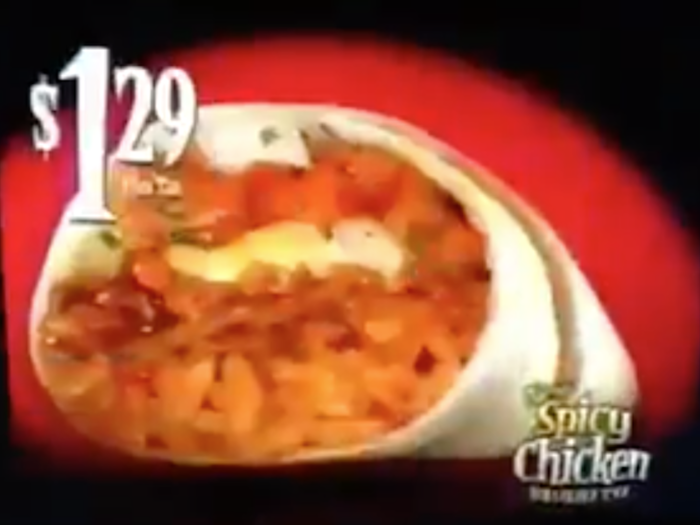 Taco Bell spicy chicken burritos had a hot jalapeño sauce. They were discontinued and replaced with a chicken burrito.