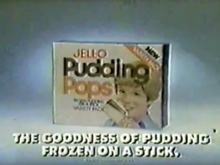 Jello Pudding Pops were a popsicle advertised by Bill Cosby. They disappeared in the early 