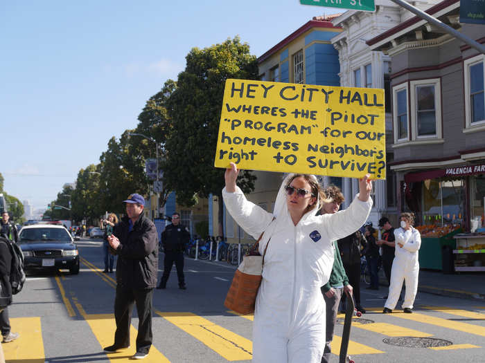 The protesters see the San Francisco