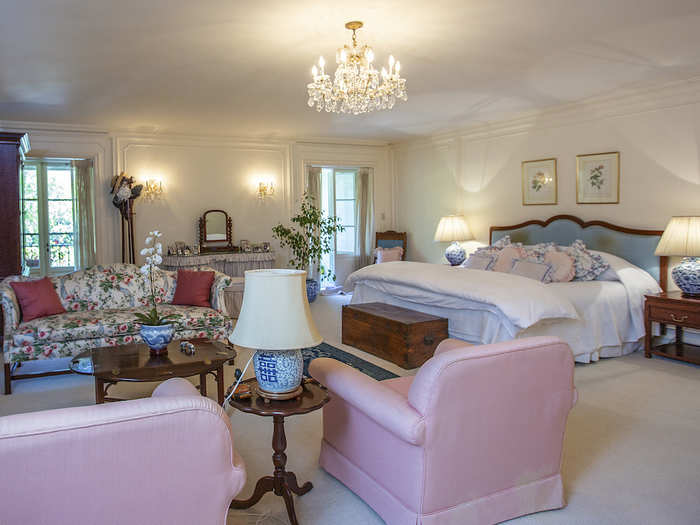 There are seven bedrooms in the property. This one looks the most luxurious…