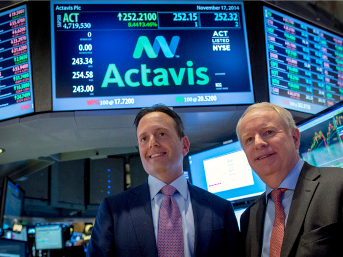 In November 2014, generics drugmaker Actavis came in and "saved" Allergan from Valeant, buying the company for $66 billion.