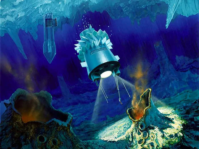 Ultimately, researchers hope to send a small, nuclear-powered submarine probe beneath the ice to explore Europa