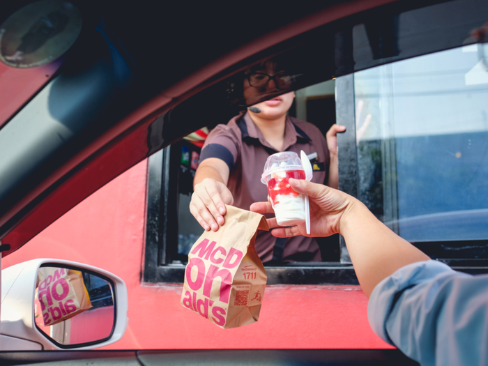 Drowning everything out with your noisy car at the drive-thru