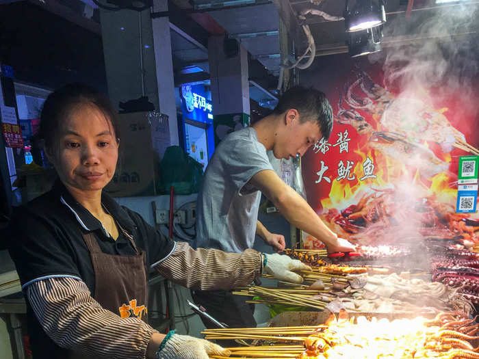 On my last day in Shenzhen, I headed to the Dongmen street food market. It