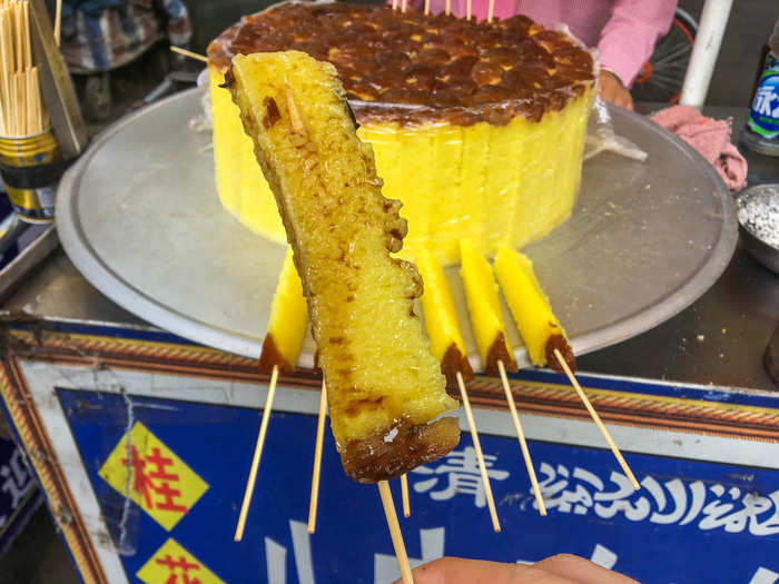 After a few too many spicy dishes, I needed to cool down my taste buds. Zeng Gao, a traditional sweet breakfast dish made from steamed glutinous rice and Chinese dates, did the trick.