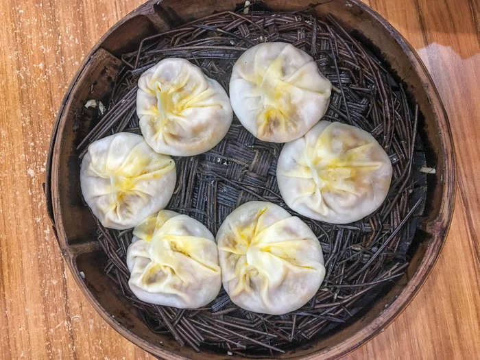 One variant on xiao long bao are crab-stuffed. Jia Jia Tang Bao