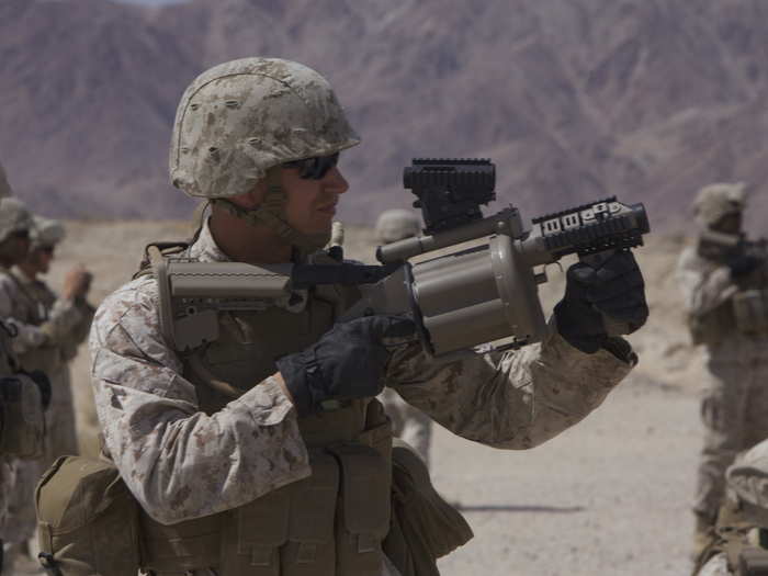 22. M32A1 multiple grenade launcher