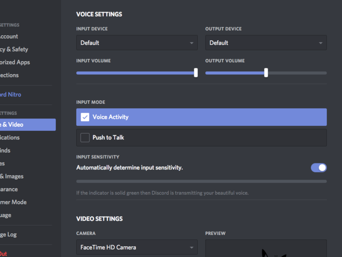 You can also optimize your audio and video settings for when you