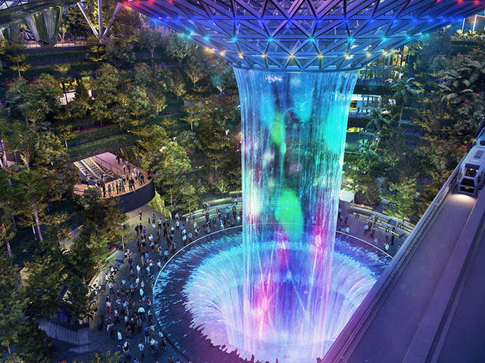 The dome features indoor gardens, 300 stores and restaurants, a Yotel, a rainforest-inspired canopy garden, mazes, and the world’s tallest indoor waterfall. If Singapore isn