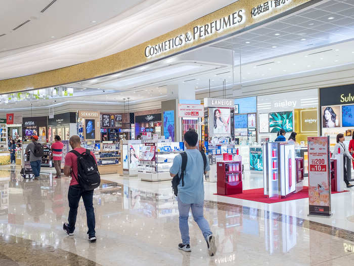 If you are into cosmetics or perfumes — particularly Korean and Japanese skincare brands, which are all the rage right now — the duty-free shop has a deep selection.