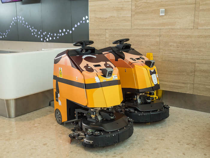 The Singapore-based Straits Times has called Terminal 4 "a huge experiment in how to run an airport with minimal staff." There are automated cleaning robots like these ones in addition to all the automated kiosks. Terminal 4 uses 20% less manpower than conventional terminals.