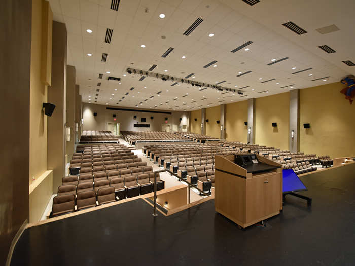 The auditorium provides plenty of opportunity for those looking for discount audio equipment.