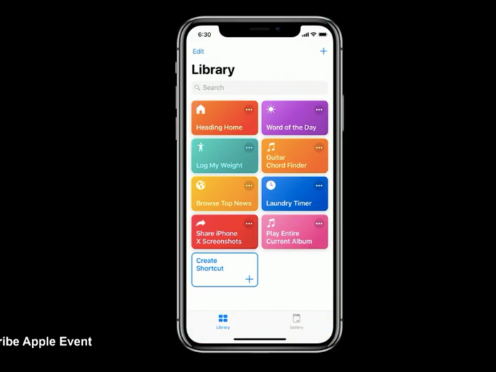 All the shortcuts you create will be housed in a library within the Shortcuts app.