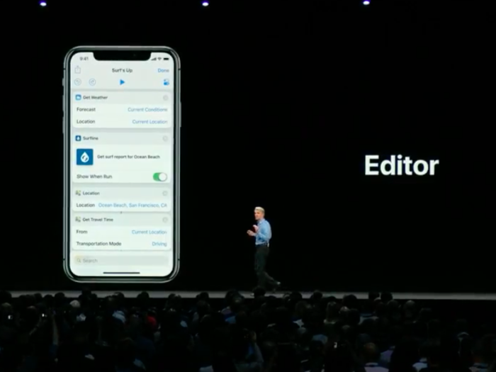 It looks like Shortcuts will be simple to use; within the Shortcuts editor, you