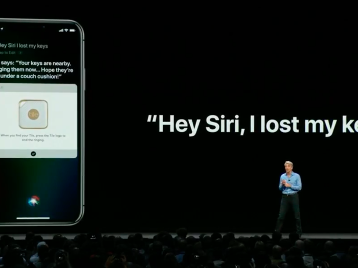 An example used at the conference was to prompt Siri to alert the Bluetooth tracking app Tile when you