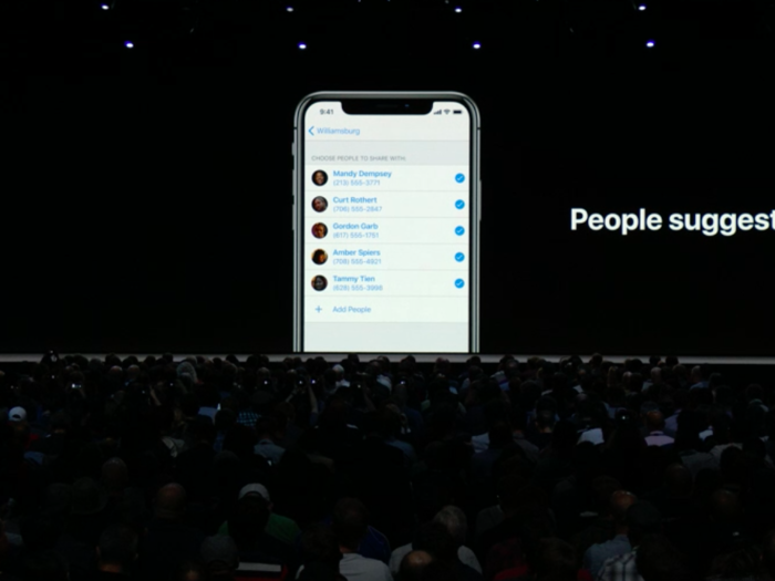 4. Sharing photos with friends is much easier in iOS 12. If you take photos with your friends, iOS can detect which friends are in your photos, and offer to send those photos to them. And your friends can get similar notifications to share their photos from the same event, so everyone can access the full set of photos.