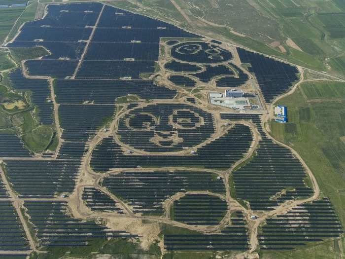 Another solar power plant in Datong, China, had a little fun with its design.