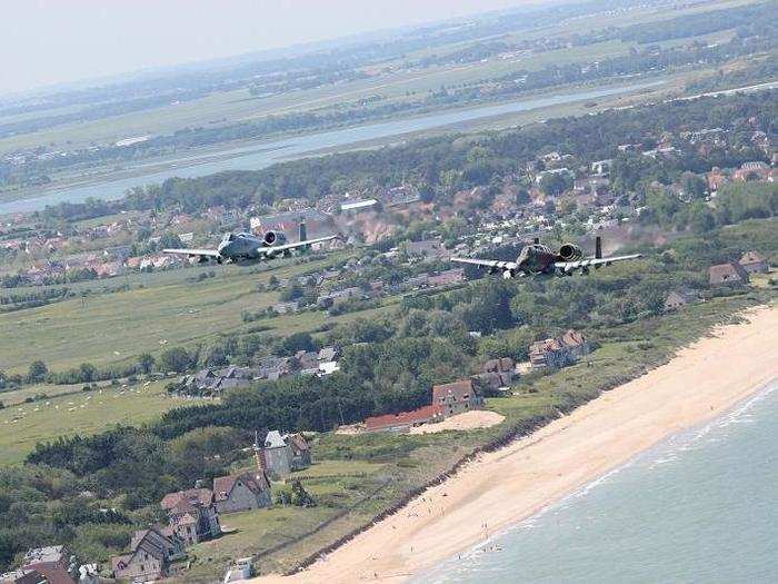 And it flew with another A-10 over Normandy on Tuesday.