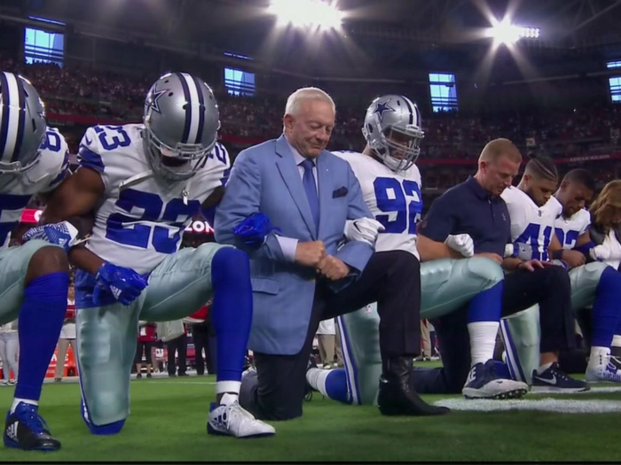 Some in the NFL admitted that the wrath of Trump played a factor. Dallas Cowboys owner Jerry Jones said Trump "certainly initiated some of the thinking, and was a part of the entire picture."