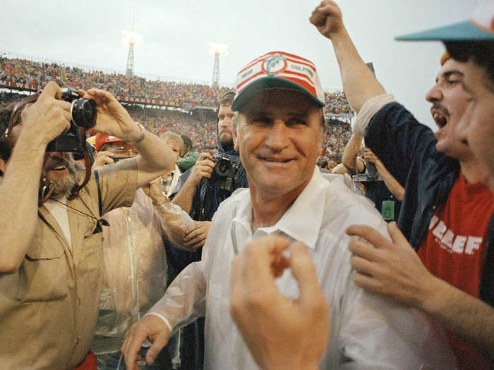 In the first months of owning the team, Trump immediately went after the NFL. He first tried to hire legendary coach Don Shula away from the Miami Dolphins at a time when the NFL team was in the midst of a run of two Super Bowl appearances in three years.