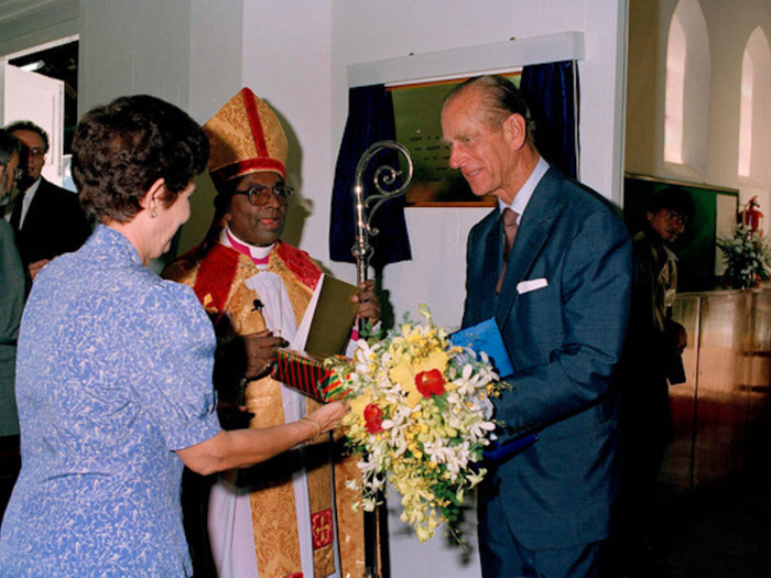 1989: Philip was greeted by a worshipper at St. Mary