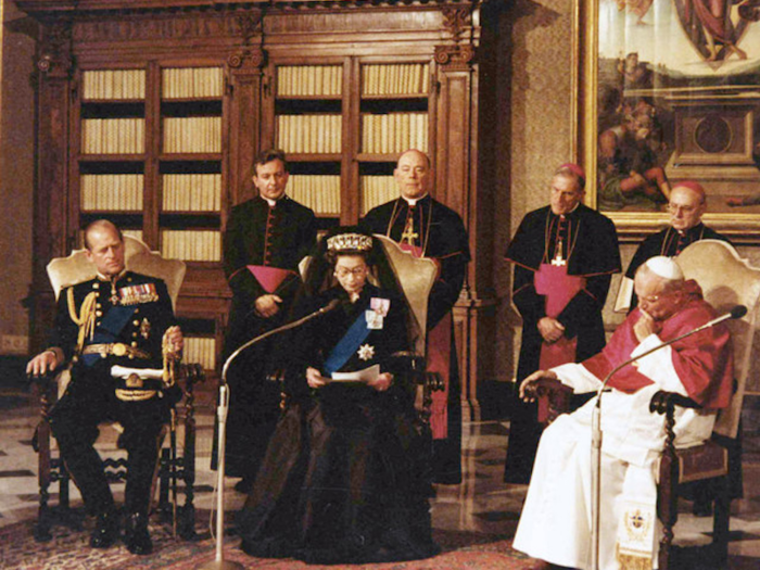 1980: The Royals made a historic visit to meet Pope John Paul II in the Vatican in October 1980. It was the first state visit to the Vatican by a British monarch.