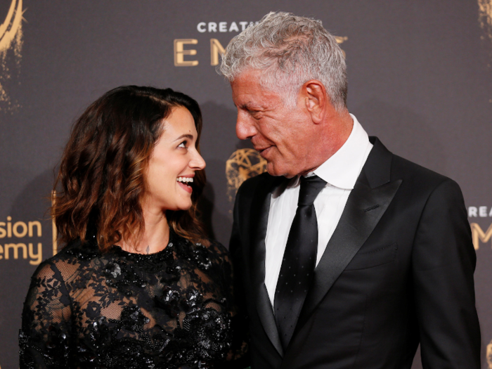 Bourdain and Busia, his second wife, split in 2016. He then began dating Italian actress Asia Argento.