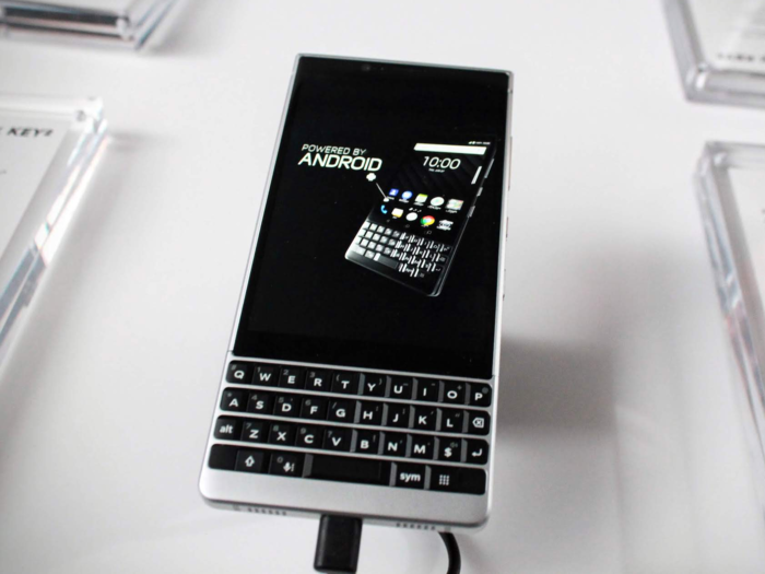 The BlackBerry Key2 has a larger screen than its predecessor. The "forehead" of the phone is now 25% smaller, and the device has a nearly edge-to-edge display.