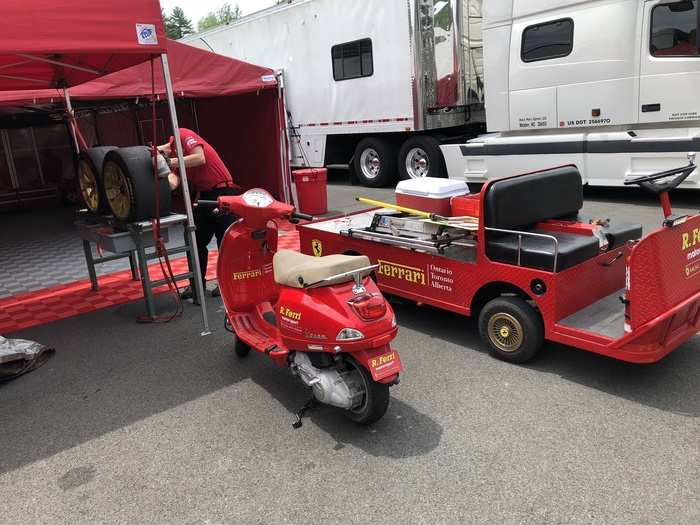 Ferrari always has Vespa scooters, and they