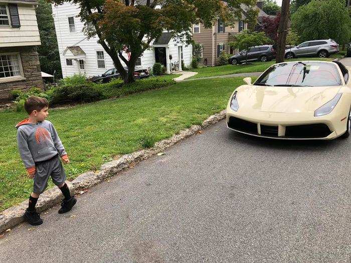 The youngest Ferrari lover in my family was impressed — but also a bit intimidated!