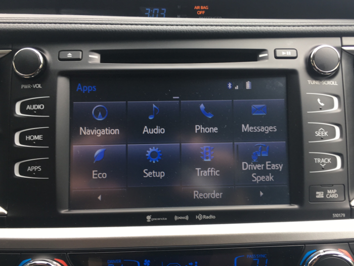 Our test cars came with an eight-inch touchscreen running Toyota