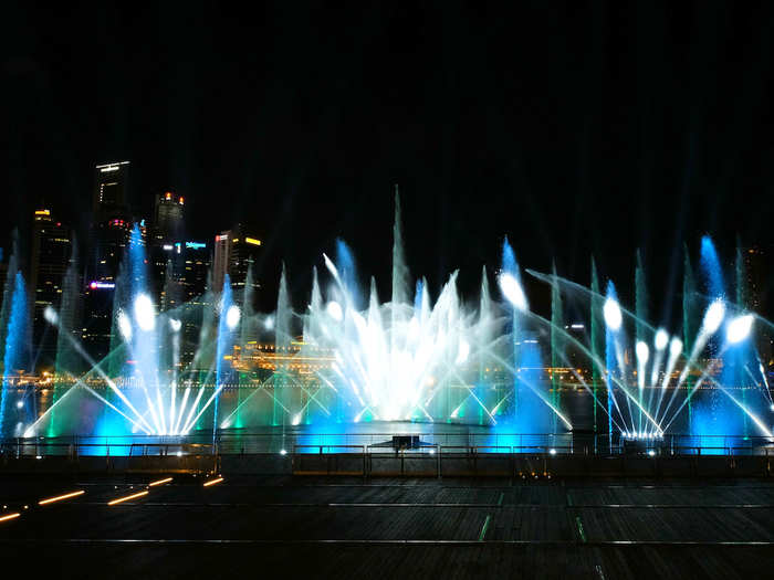 The Marina Bay Sands spectra water show is another nighttime attraction.