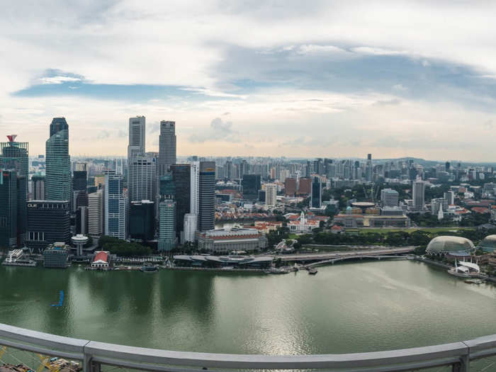 The Singapore skyline itself is nothing really to write home about, but it