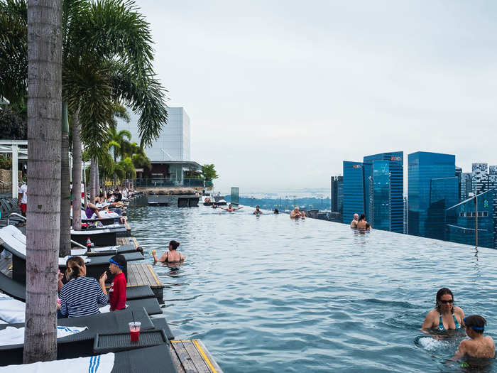 The real star of the hotel is the Sands Skypark, which has the world