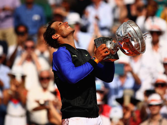 He earned $2.4 million for winning the 2017 French Open title and $3.7 million from the 2017 US Open.