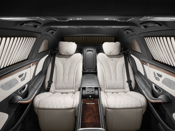 Inside, the Pullman Guard is as luxurious as you would expect from a Maybach limo. The cabin can be made bespoke to fit the needs and tastes of the individual customer. Passengers in the back enjoy private jet-like legroom and reclining captain