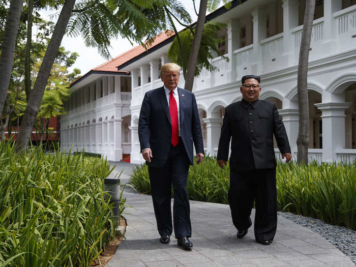 They even took a stroll through the Capella Hotel gardens.