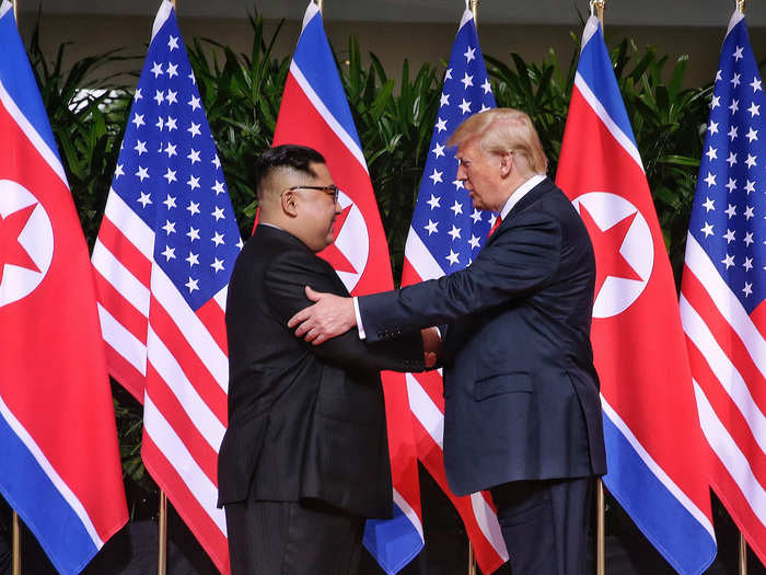 Trump even gave Kim a full-arm embrace at one point.