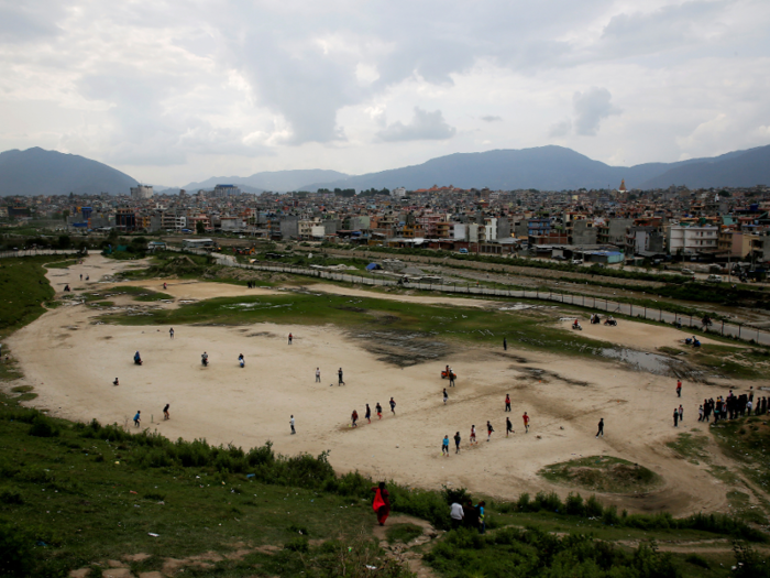 On the opposite side of the globe, soccer is also the most popular sport in Kathmandu, Nepal.