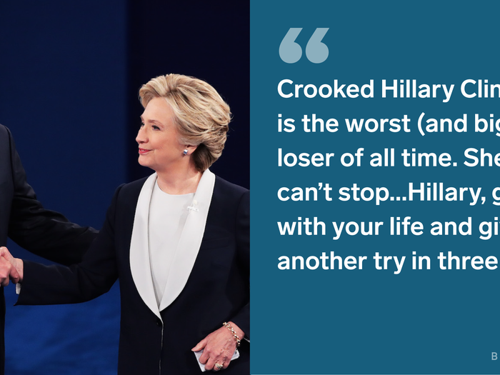 Even after defeating Hillary Clinton in the presidential election, Trump did not stop in taking shots at the Democratic presidential nominee.