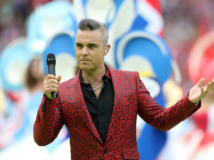 English singer Robbie Williams was a focal point of the World Cup opening ceremony. Before the event, he told ITV that, when he was a boy, he dreamed of performing in the tournament as a soccer player and that now he