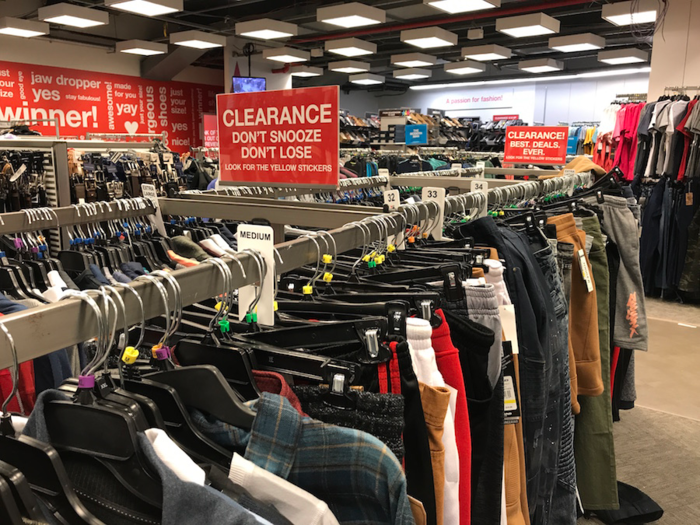 There was a ton of clothing in the clearance section here ...