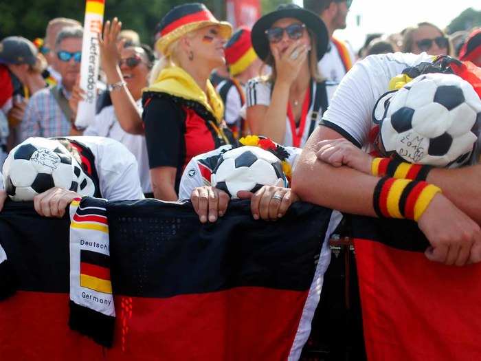 German fans react to their loss to Mexico.