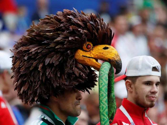 A fan at the first match of the tournament.