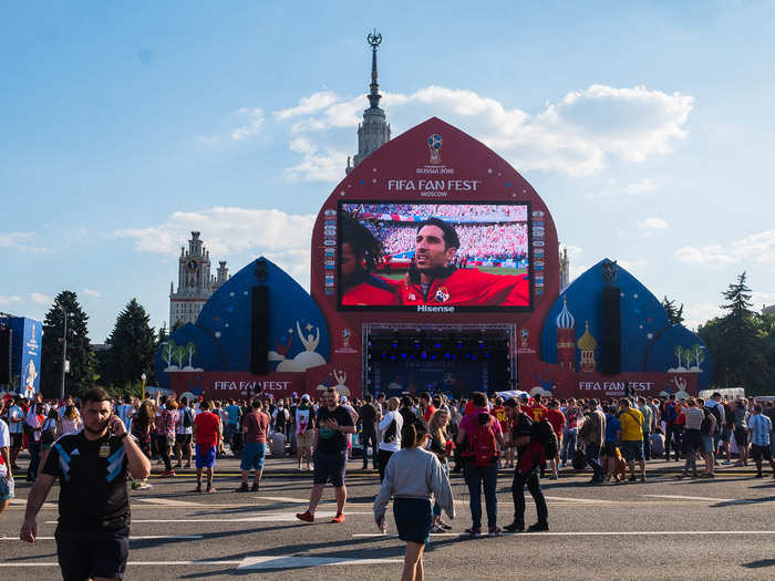 The Fan Fest was about half full during the day, but as the 6 p.m. game got underway, it started to fill up. I decided to head out. Until next time, Fan Fest.