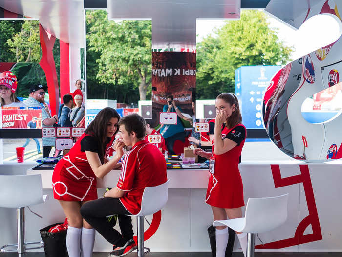 If you want to get face paint for your team, Coca Cola had make-up artists on hand.